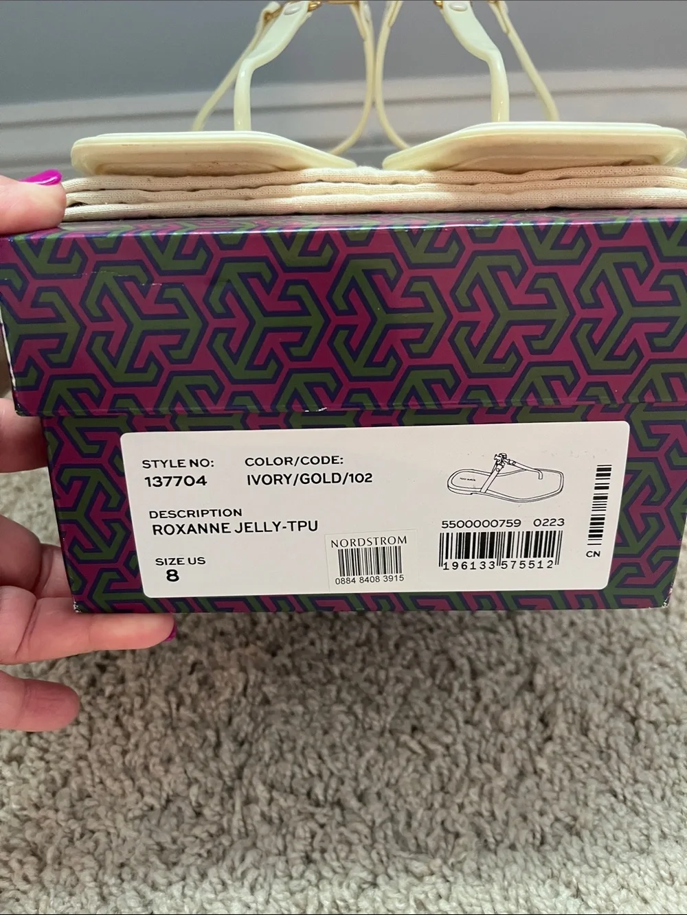 Tory Burch Ivory/Gold Roxanne Jelly sandals